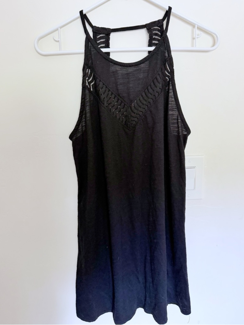 Black Swim Cover Up Sleeveless Beach Dress Crochet Cutout Coverup Resort
